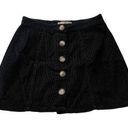 Primark  Womens Mini Skirt Size 6 Corduroy Black Button Front Mini Skirt - New Photo 0