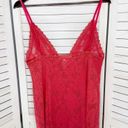 Victoria's Secret  Vintage Lace Babydoll Chemise Nightie Coral Red Large Photo 8