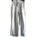 Madewell  Smocked Huston Pull-On Full-Length Pants in Double Stripe Linen White S Photo 1