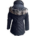 London Fog  Black Winter Puffer Faux Fur Trim Collar Hooded Jacket Parka size S Photo 84