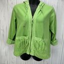 Coldwater Creek  green lightweight rolled sleeve zip up sweatshirt size 1X Photo 0