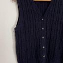 Karen Scott  || Navy Blue Cable Knitted Vest Photo 1