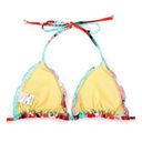 Relleciga Blue Floral Brazilian Bikini Triangle  Wavy Sexy Teeny Photo 7