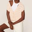 Emporio Armani  Striped Button Front Cardigan Sweater Vest Peach Womens Size Smal Photo 3