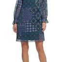 Jessica Howard  Blue Patchwork Print Blouson Long Sleeves Shift Dress Size 16 NEW Photo 0