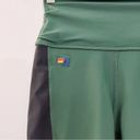 Aviator Nation  Color Block Bike Shorts Speed Forest Green Black High Waisted Photo 1