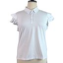 JACK  Smith Women’s Golf Tennis Sport Polo Shirt Ruffle Sleeve White NEW Size 2X Photo 2