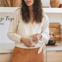 Tribe Alive  • Linen Wrap Top Ivory White Photo 54