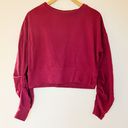 cupio Cropped Red Scruch Sleeve Sweatshirt Photo 0