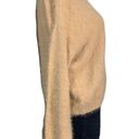 The Moon Sun and Womens Pullover Sweater Funnel Neck Fuzzy Long Sleeve Knit Beige XS Photo 3