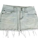 Abercrombie & Fitch Vintage  Light Wash Low Rise Distressed Denim Micro Skirt Y2K Photo 5