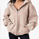 Lounge Mable cream oversized balloon sleeve zip up hoodie sweatshirt  jacket Photo 0