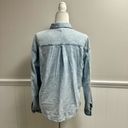 AG Adriano Goldschmied  Chambray Denim Button Up Down Blouse Top Blue Small Photo 13