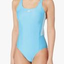 Adidas  Women’s Sh3.ro Standard Mid 3-Stripes One-Piece Swimsuit Size 14 Blue Photo 0