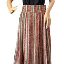 American Vintage  high waisted pleated boucle striped midi skirt size small Photo 2