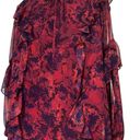 Cinq à Sept 5a7 Cinq A Sept Womens 6 Mini Tent Dress Black Red Floral Ruffles Keyhole NWT Photo 5