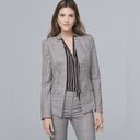 White House | Black Market  Glen Plaid Checked Black Stretch Blazer Jacket 4 new Photo 49