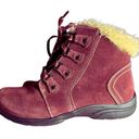 Earth Origins  Crowley Womens Suede Lace Up Ankle Booties l size 10 Burgundy Photo 0