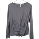 All In Motion  Top Womens XL Used Gray Ribbed Workout Gym Long Sleeve Photo 2