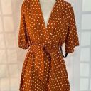 Pretty Little Thing  nwt terracotta collared polka dot short sleeve mini dress si Photo 3