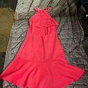 Love Culture Scuba Knit Neon Pink Flare Dress Size  M Photo 6