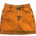 ZARA Super Stretch Jeans Short Mini Skirt - Size Small - Orange Denim Photo 0