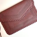 Krass&co Jen &  Vegan Leather Maroon Tassel Clutch Photo 2