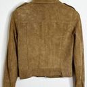 All Saints Emery Brown Suede Goat Leather Cropped Collared Shirt Jacket US 2 Photo 3