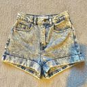 American Apparel  High-Rise 90s Acid Wash Denim Shorts, Size 24W Photo 2