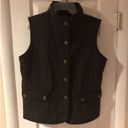 Talbots Women’s Brown Quilted Vest Size Medium Button Up Pockets Classic ￼G5 Photo 4