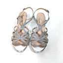 Nina  Veralee Silver Leather Embellished Strappy Sandals Size 8 Women's Preowned Photo 4