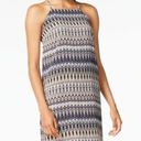 Kensie  Halter Shift Dress Sundress Back Detail Abstract Striped Lined Blue M NWT Photo 0