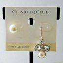 Charter Club MIX IT UP!  Silver Tone Crystal & Pearl Stud & Dangle Drop Earrings Photo 0