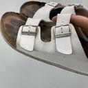 Birkenstock  Sandals Womens 38 (7) White Birko Flor Slip On Shoes Leather Upper Photo 5