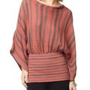 Tracy Reese  New York Coral Stiped Lightweight Loose Knit Sweater Size S Photo 0