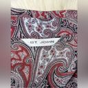 St. John  Knits Russian Red Multi Paisley Print Blouse Photo 1