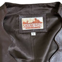 Edge Saguaro West Vintage scalloped  brown leather vest size Large Photo 1