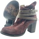 FREEBIRD by Steven Freebird Steven Blaze Booties Burgundy Maroon Suede Red Wine Stacked Heel Boot Photo 0