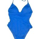 ANDIE  Swim Lagos Halter Neck One Piece Swimsuit in Blue Size Medium NWT Photo 0