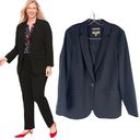 Talbots  Luxe Italian Wool Blazer Jacket One Button Black Size 16 Photo 1