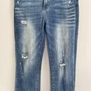 Risen Distressed Straight Leg Raw Hem Jeans Womens 11/30 Rock Classic Basic Blue Photo 3