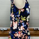 Parker Adyson  NWT Black Blue Floral Sleeveless Peplum Top Size Small Photo 2