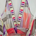 BCBGMAXAZRIA  Y2K Retro V-Neck Multi-colored Halter Top Size Medium Photo 6