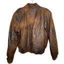 Vintage 80s Pelle Soft Leather Bomber Jacket in Brown Oversized Size Small Photo 7