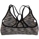 Reebok Black and Grey Strap Racerback Sports Bra Size Medium Photo 3