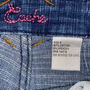 Cache cotton blend lightly distressed flare leg jeans w/embroidery blue sz 6 Photo 4