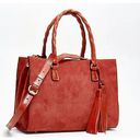 Patricia Nash  Primrose Satchel Fox Italian Nubuck Leather Purse Handbag Bag Photo 5
