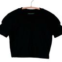 Naked Wardrobe NWOT Size S The NW Mock Cropped T Shirt Black Short Sleeve Photo 0