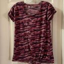 Xersion  Pink/purple Camo tie knot front tee size Small Photo 0