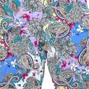 Anne Klein  Jeans Multi Color Wide Leg Paisley Palazzo Cropped Boho Pants Size S Photo 5